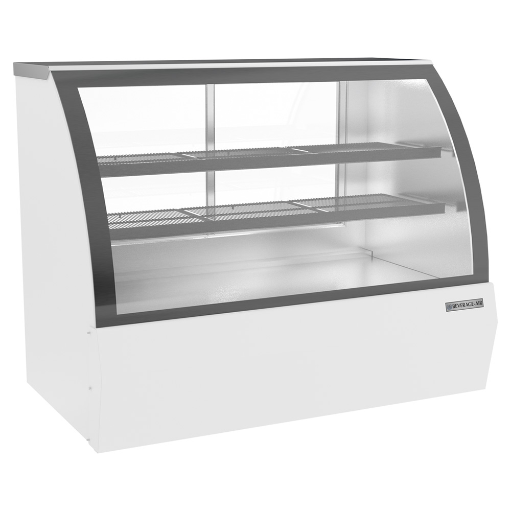 Beverage Air CDR5HC-1-W-D 60" Dry Non-Refrigerated Curved Glass Bakery Display, White