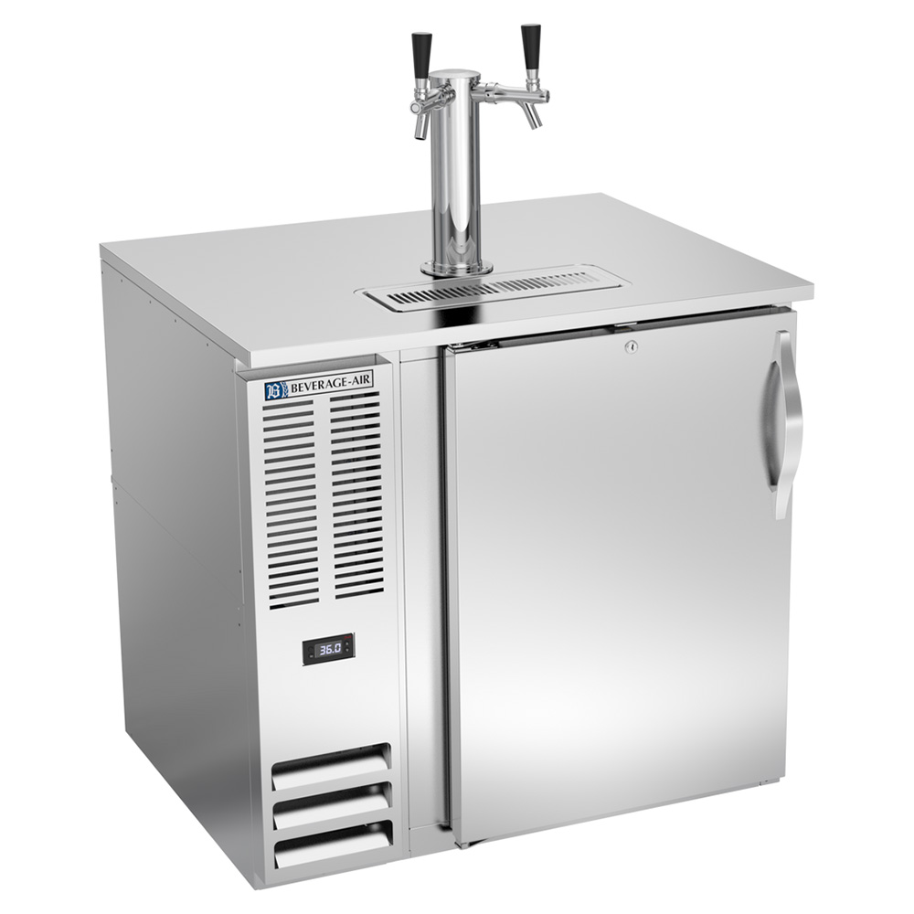Beverage Air DD36HC-S 36" Stainles Steel 2 Tap Refrigerated Direct Draw Beer Dispenser
