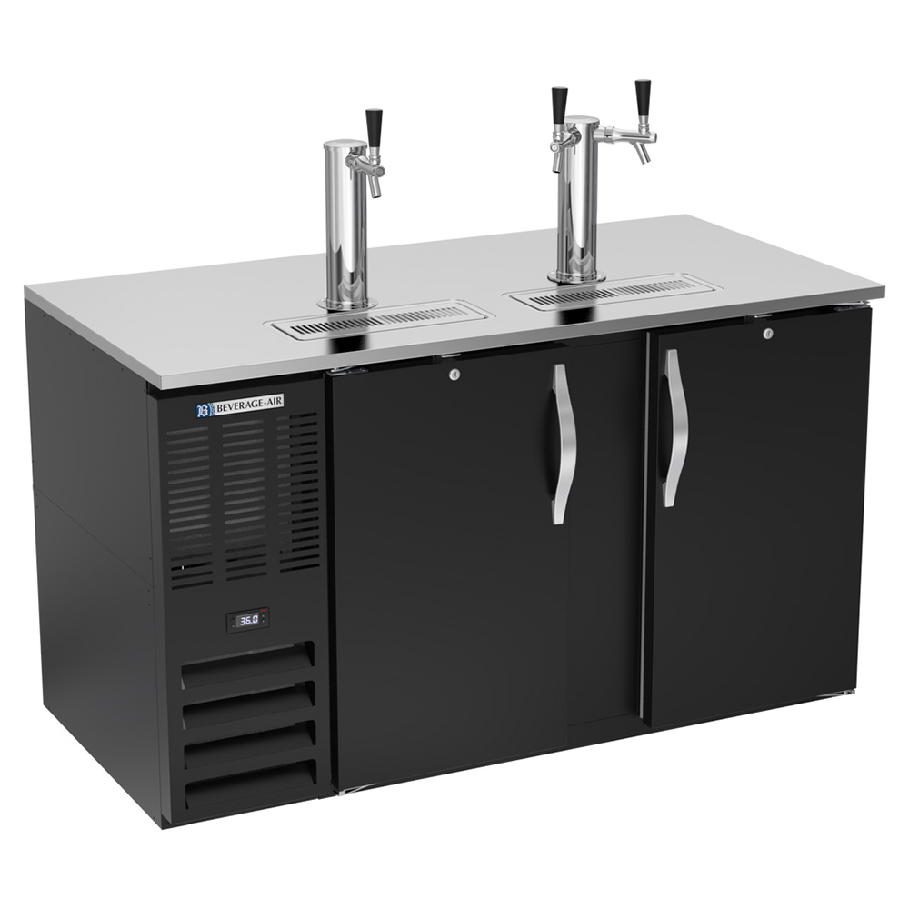 Beverage Air DD58HC-B 58" Black 3 Tap Refrigerated Direct Draw Beer Dispenser