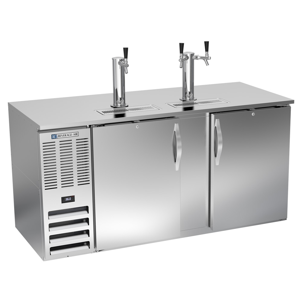 Beverage Air DD68HC-S 68" Stainless Steel 3 Tap Refrigerated Direct Draw Beer Dispenser