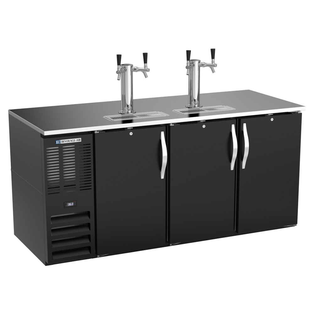 Beverage Air DD72HC-B 72" Black 4 Tap Refrigerated Direct Draw Beer Dispenser