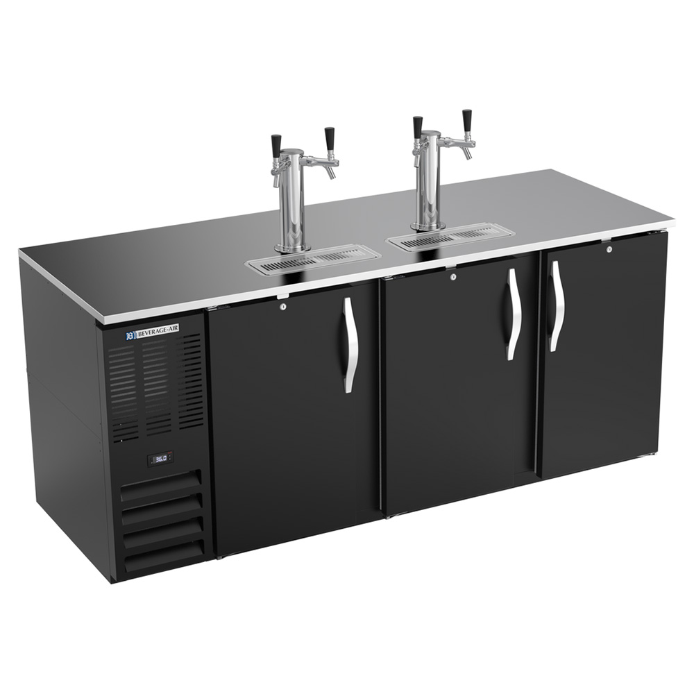 Beverage Air DD78HC-B 78" Black 4 Tap Refrigerated Direct Draw Beer Dispenser