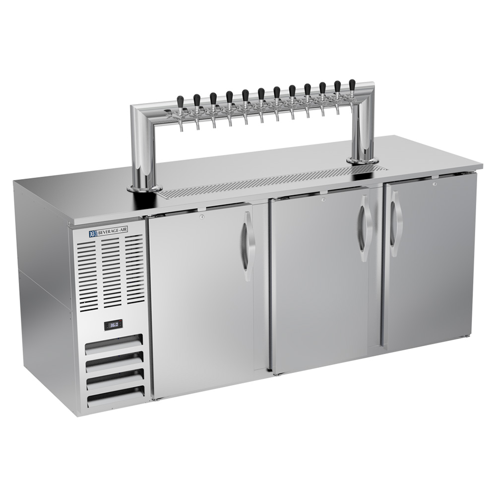 Beverage Air DD78HC-S-12T 78" Stainless Steel 12 Tap Tower Refrigerated Direct Draw Beer Dispenser 