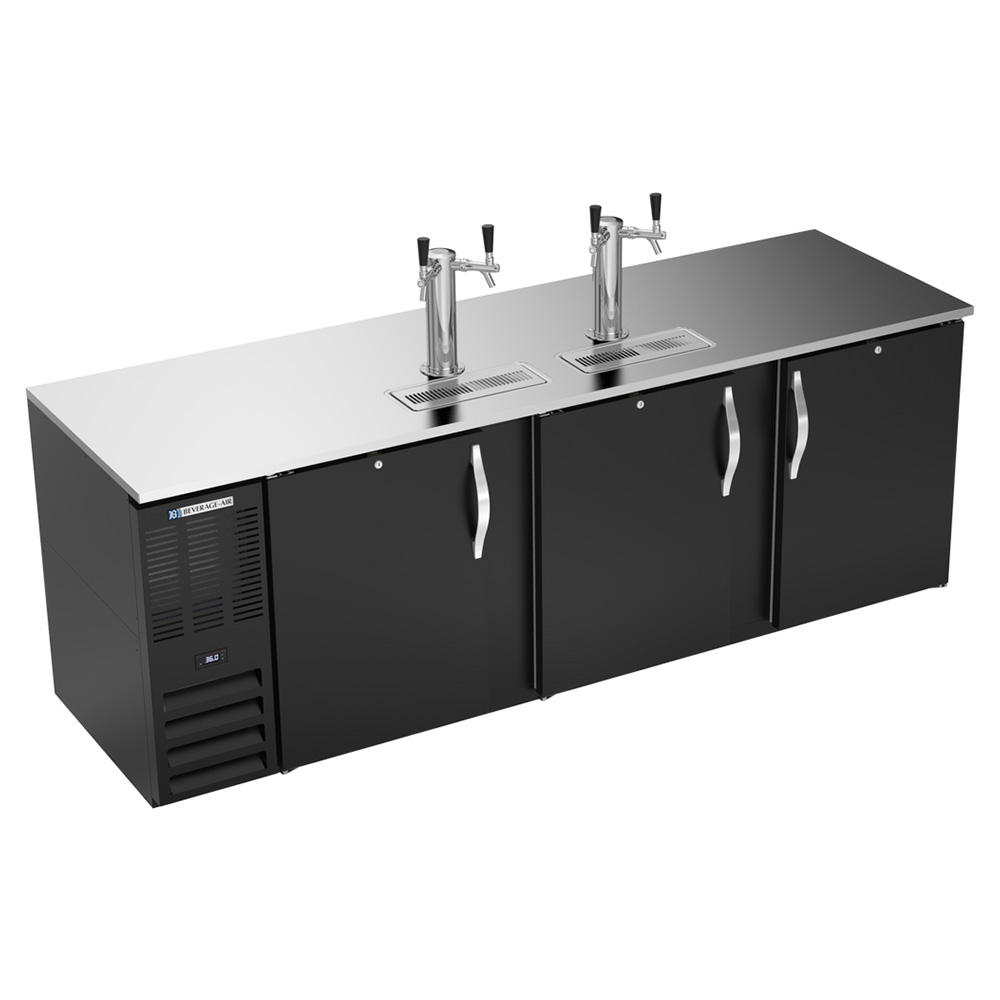 Beverage Air DD94HC-B 94" Black 6 Tap Refrigerated Direct Draw Beer Dispenser