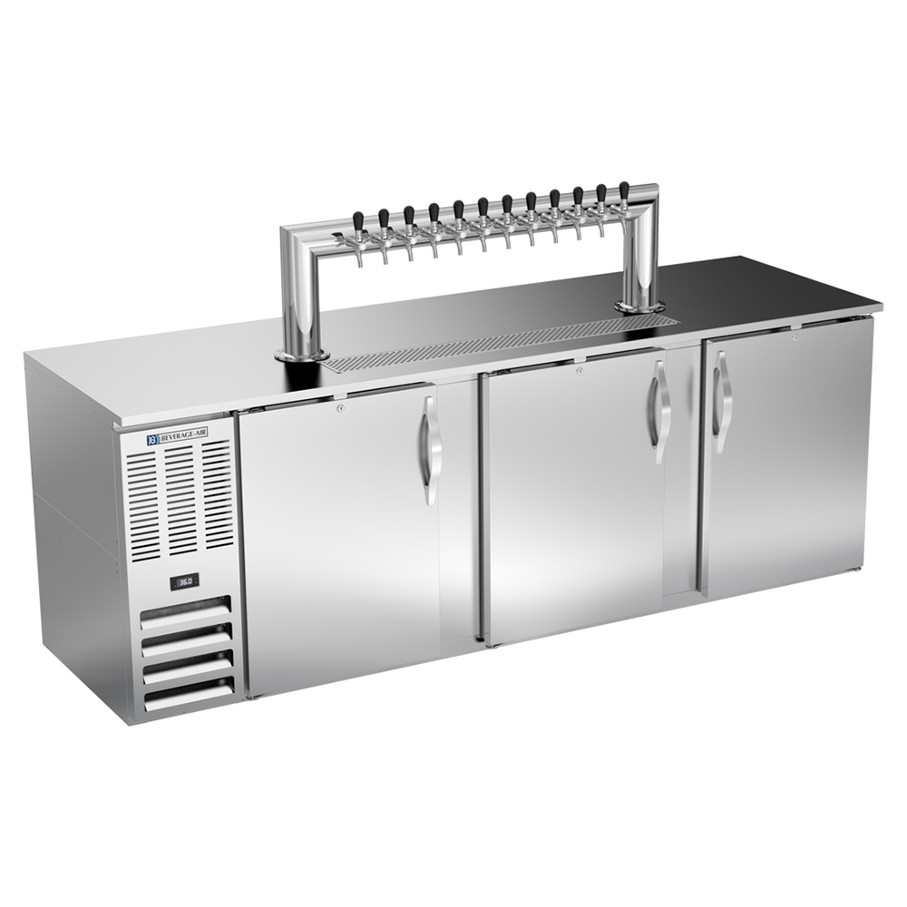 Beverage Air DD94HC-S-12T 94" Stainless Steel 12 Tap Tower Refrigerated Direct Draw Beer Dispenser