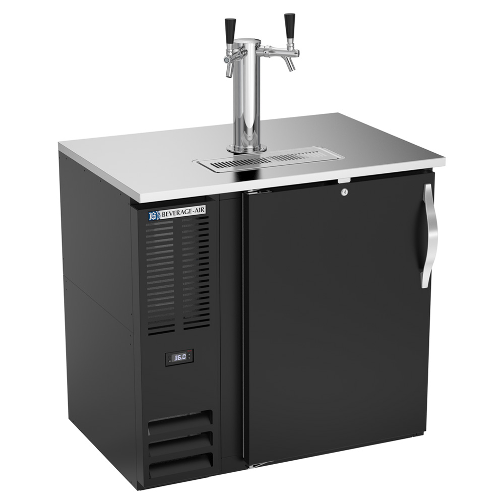 Beverage Air DDN36HC-B 36" Black Narrow Depth Refrigerated Direct Draw Beer Dispenser
