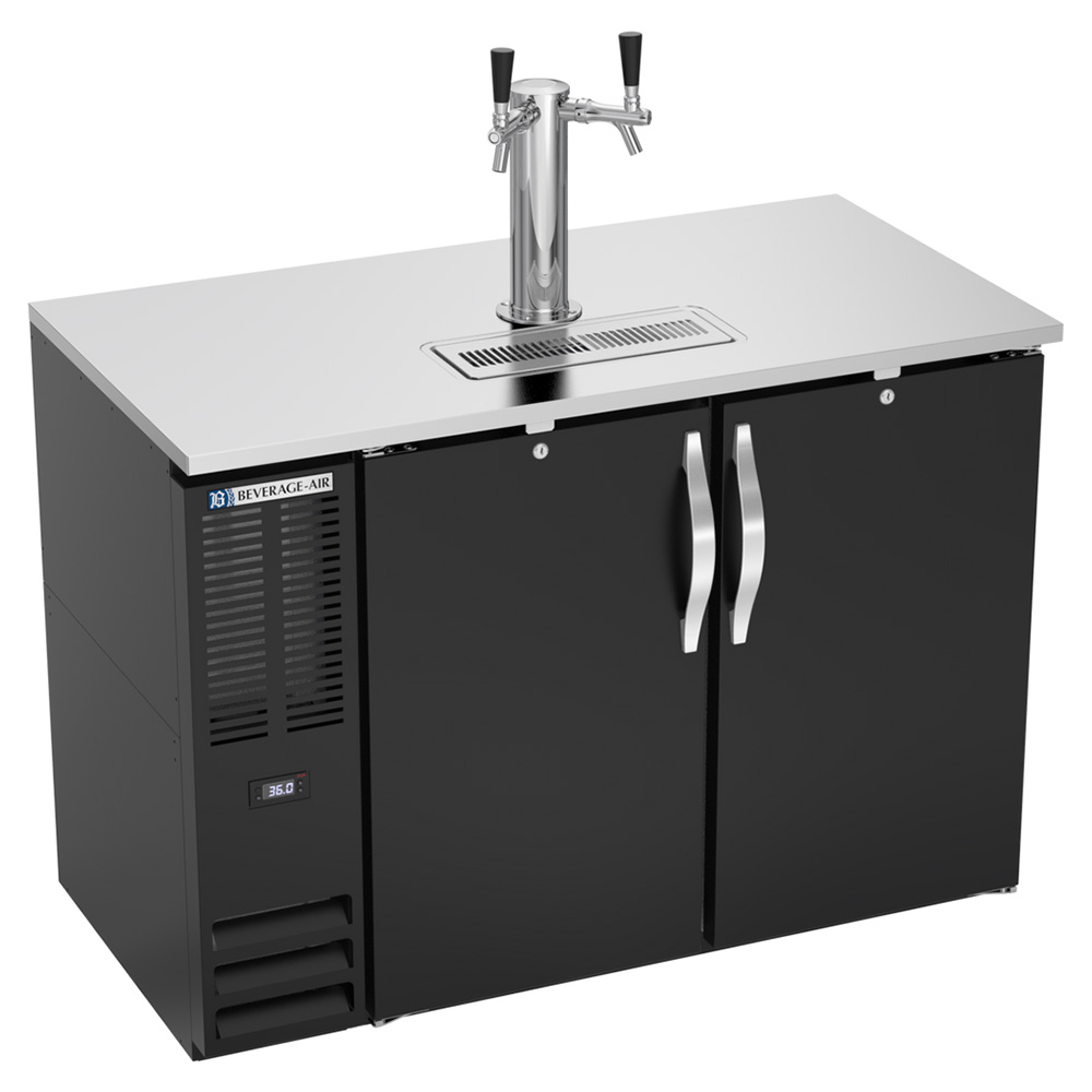 Beverage Air DDN48HC-B 48" Black Narrow Depth Refrigerated Direct Draw Beer Dispenser