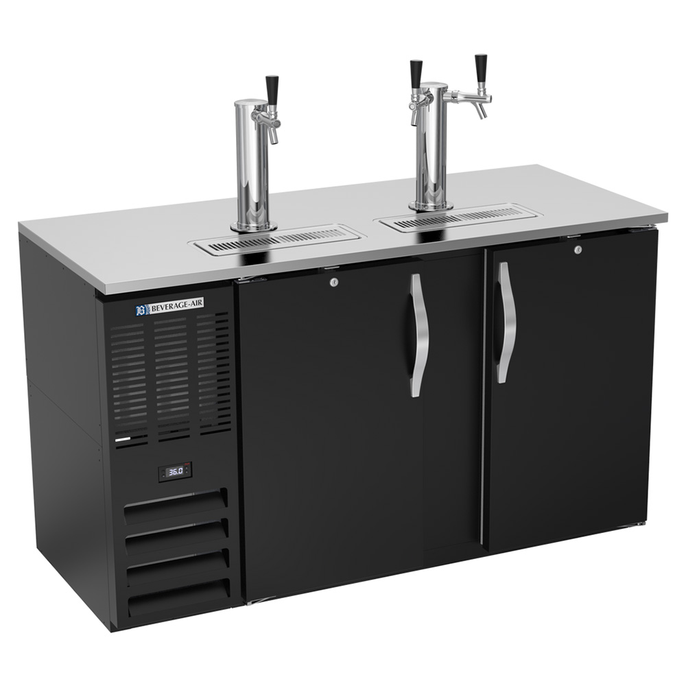 Beverage Air DDN58HC-B 58" Black Narrow Depth Refrigerated Direct Draw Beer Dispenser