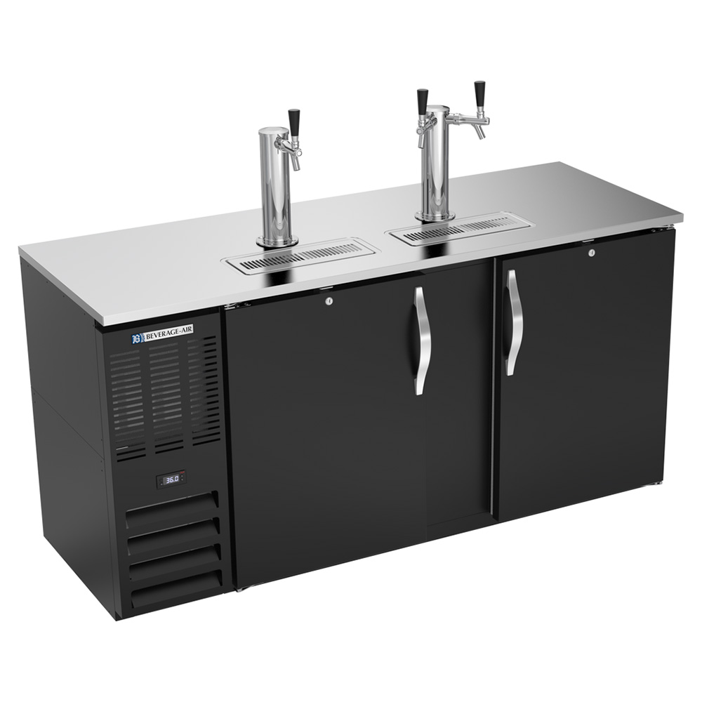 Beverage Air DDN68HC-B 68" Black Narrow Depth Refrigerated Direct Draw Beer  Dispenser