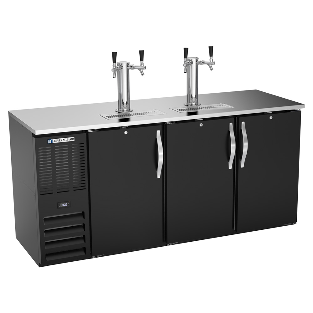 Beverage Air DDN72HC-B 72" Black Narrow Depth Refrigerated Direct Draw Beer Dispenser