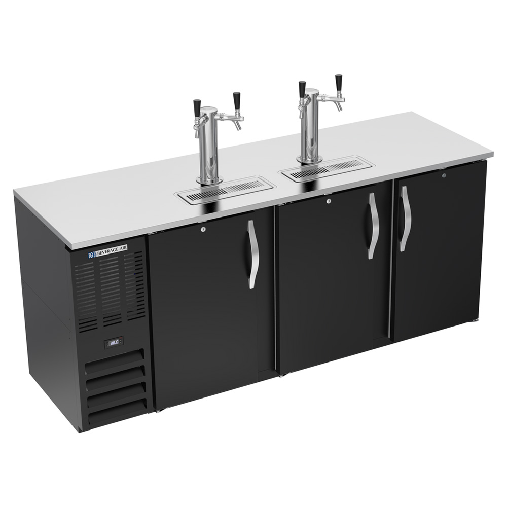 Beverage Air DDN78HC-B 78" Black Narrow Depth Refrigerated Direct Draw Beer Dispenser