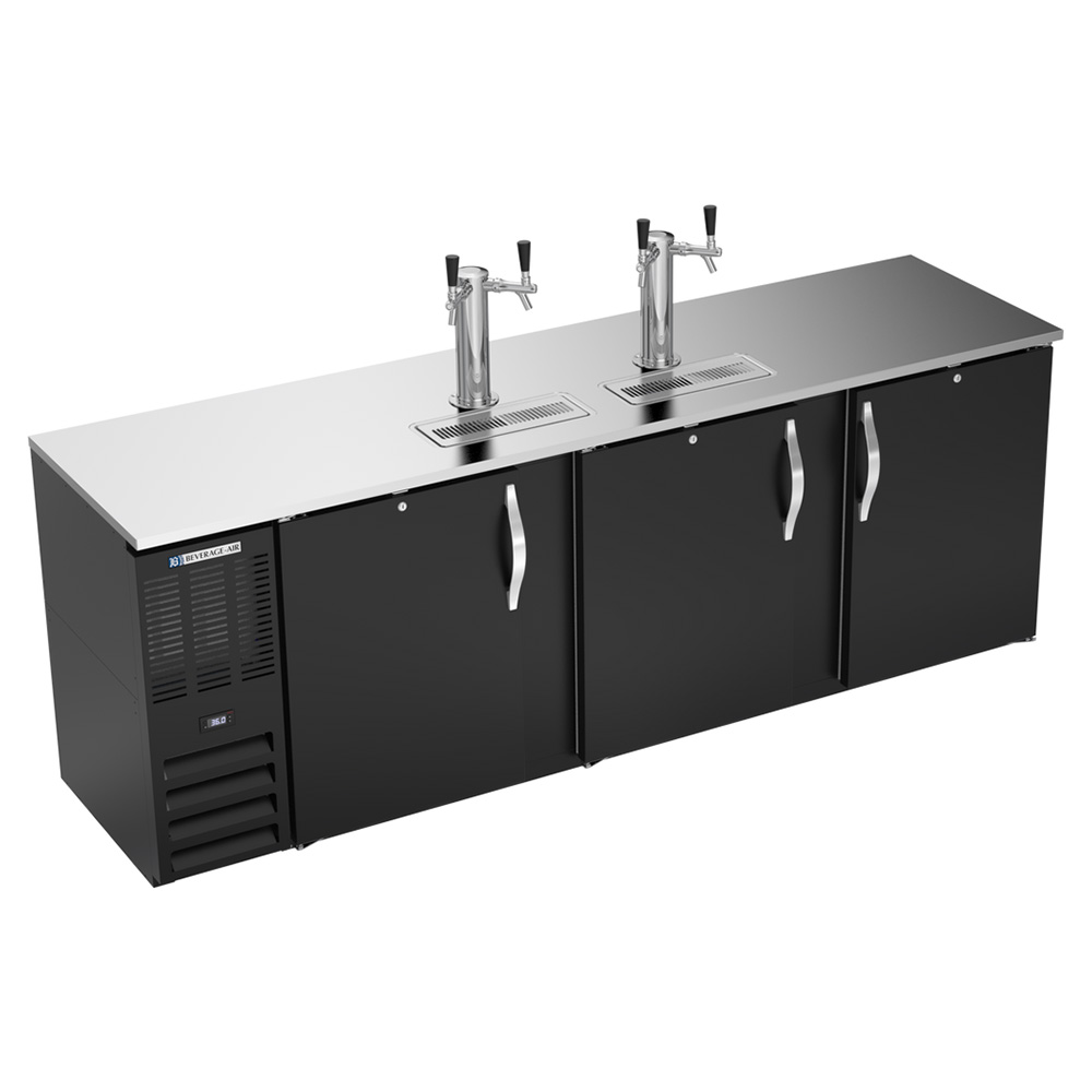 Beverage Air DDN94HC-B 94" Black Narrow Depth Refrigerated Direct Draw Beer Dispenser