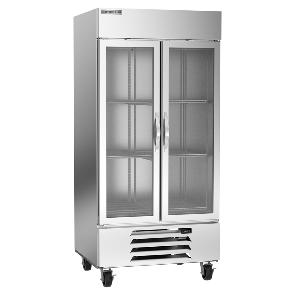 Beverage Air HBR35HC-1-G 39.5" Horizon Bottom Mount Glass Door Reach-In Refrigerator