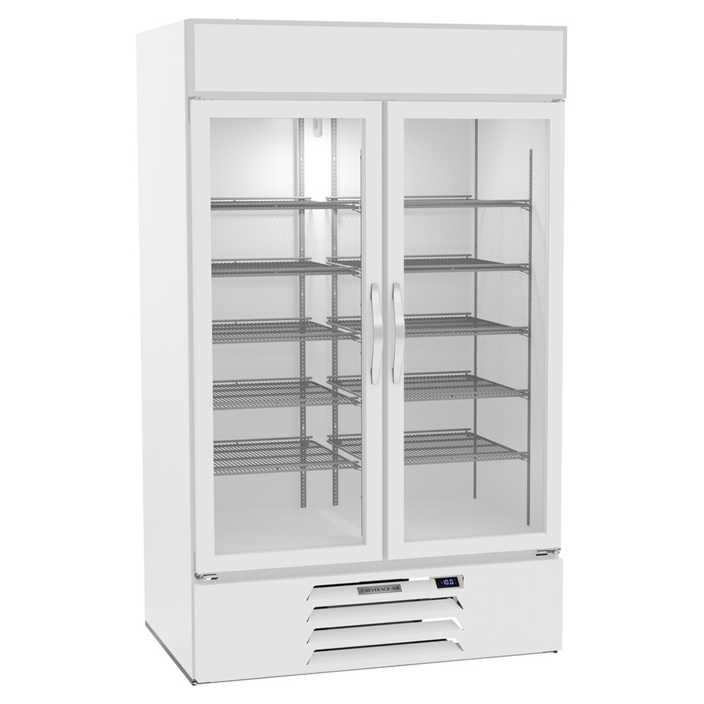 Beverage Air MMF44HC-1-W 47" Two Glass Door Merchandiser Freezer, White