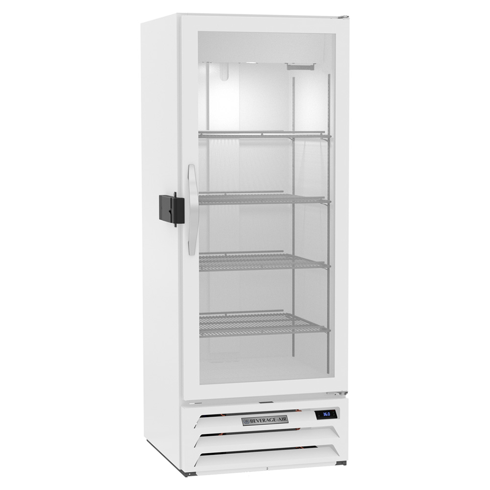 Beverage Air MMR12HC-1-W-IQ 24-1/8" Single Glass Door Merchandiser Refrigerator with Electronic Lock, White