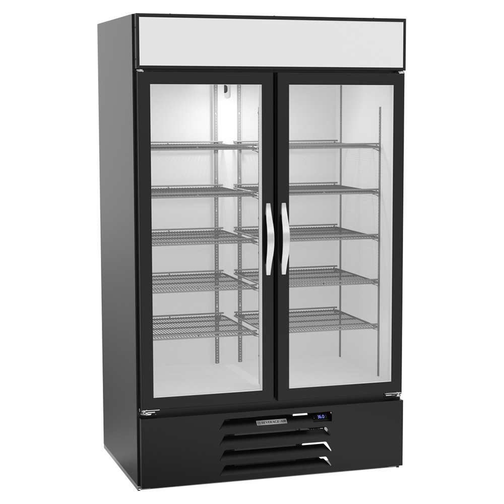 Beverage Air MMR44HC-1-B-WINE 47" Two Glass Door Wine Refrigerator, Black