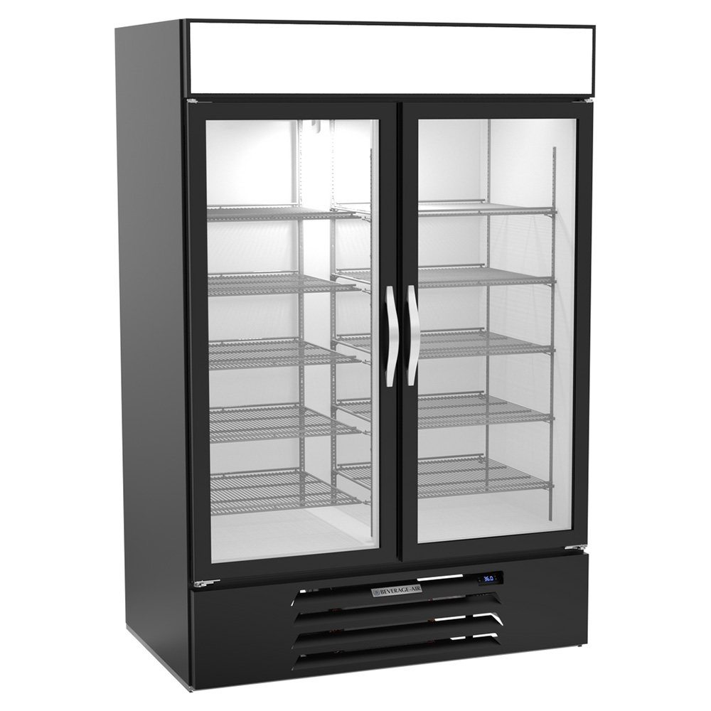 Beverage Air MMR49HC-1-B-WINE 52" Two Glass Door Wine Refrigerator, Black