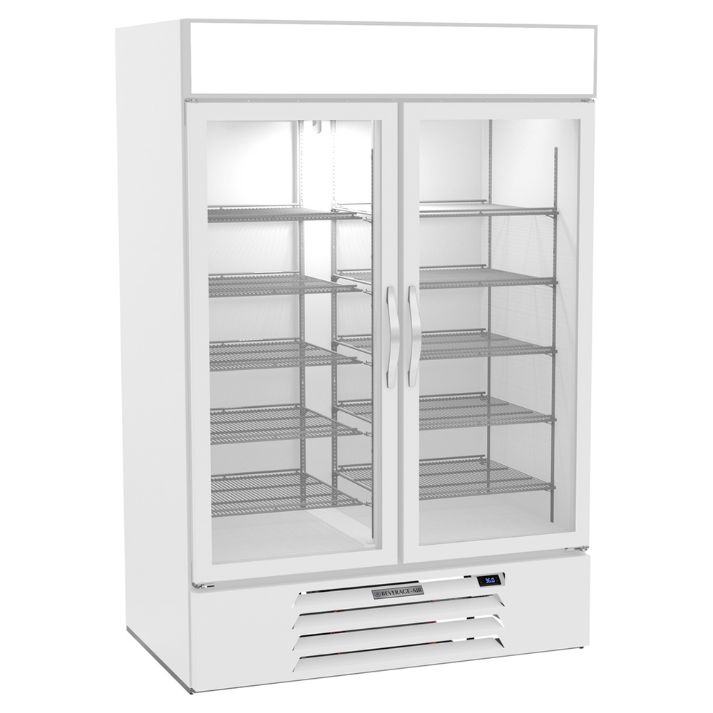 Beverage Air MMR49HC-1-W-WINE 52" Two Glass Door Wine Refrigerator, White