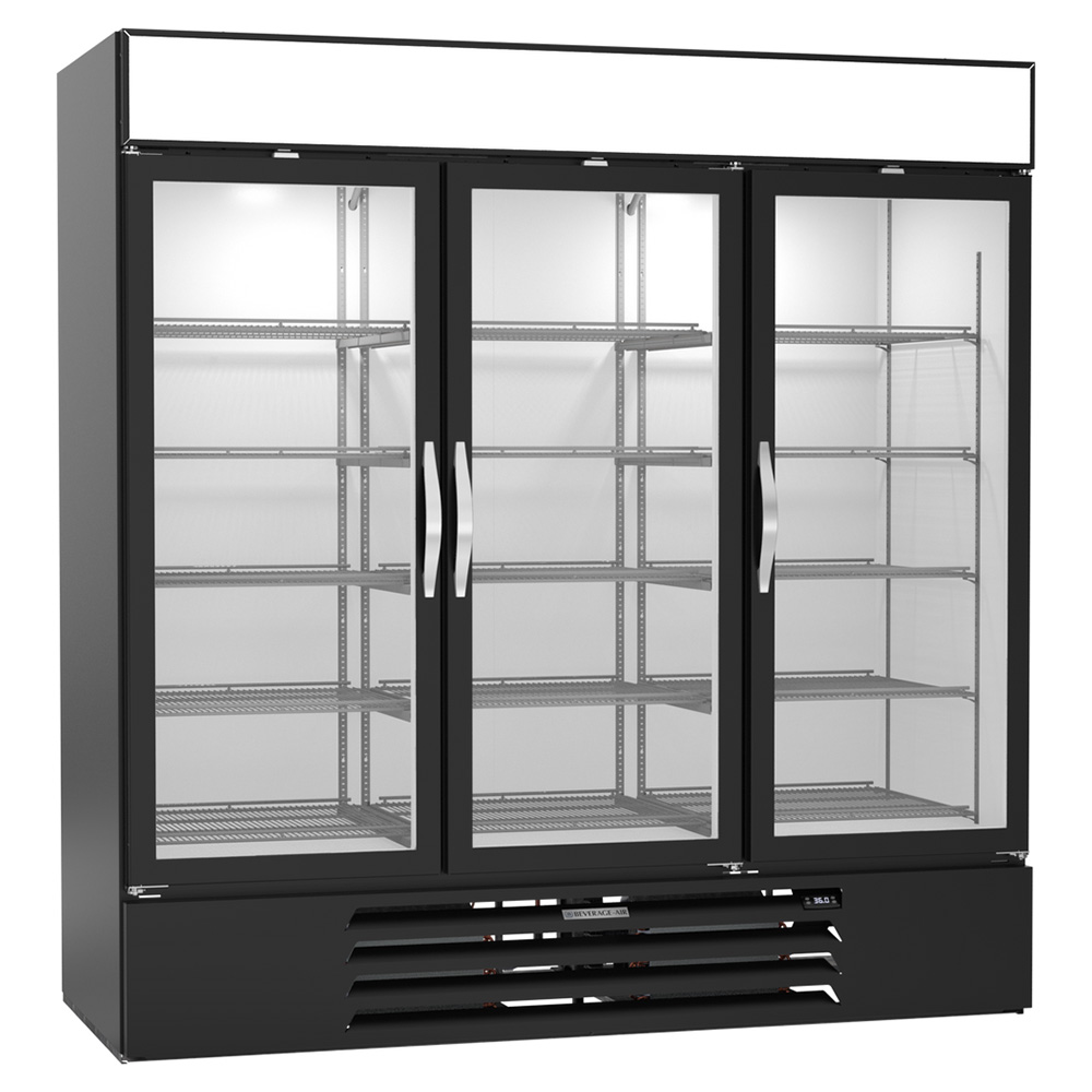 Beverage Air MMR72HC-1-B-WINE 75" Three Glass Door Wine Refrigerator, Black
