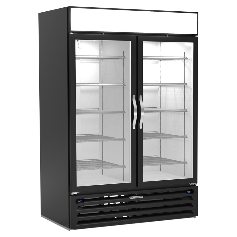 Beverage Air MMRR49HC-1-A-BW-WINE 52" Two Section Wine Cooler w/ 2 Zone - Black