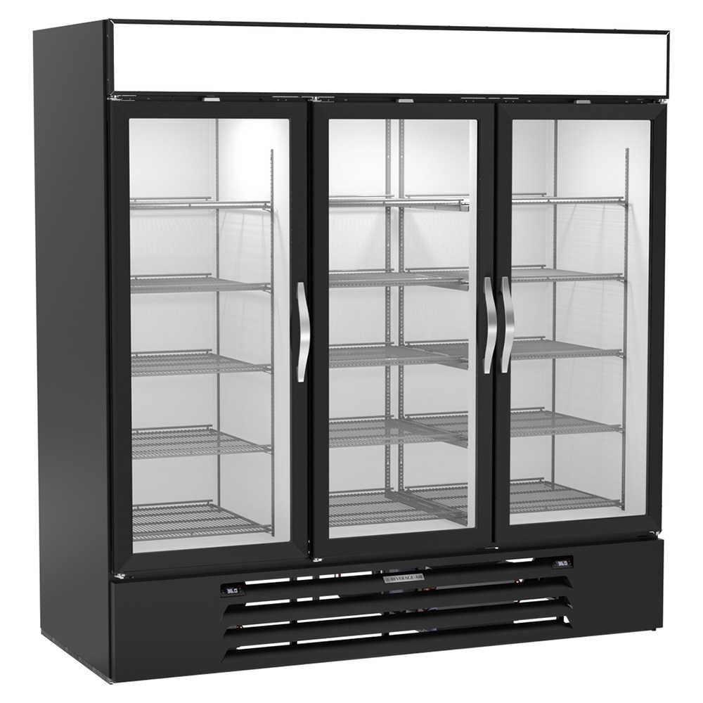 Beverage Air MMRR72HC-1-B-BW-WINE 75" Three Section Wine Cooler w/ 3 Zones - Black