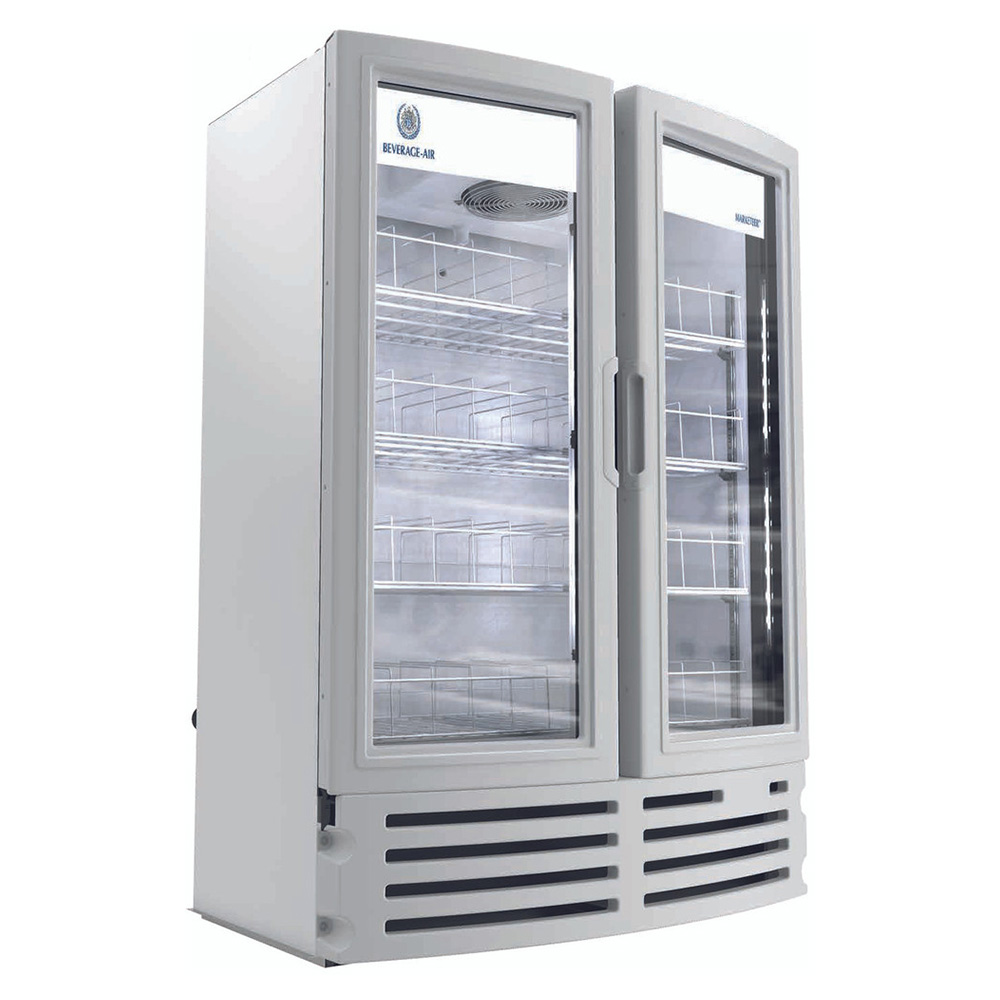 Beverage Air MT21-1W 39-1/8" Two Glass Door Merchandiser Refrigerator, White, 16.77 Cu. Ft.