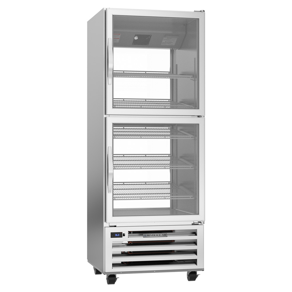 Beverage Air RID18HC-HG 27.25" RI Series Half Glass Pass-Thru Refrigerator