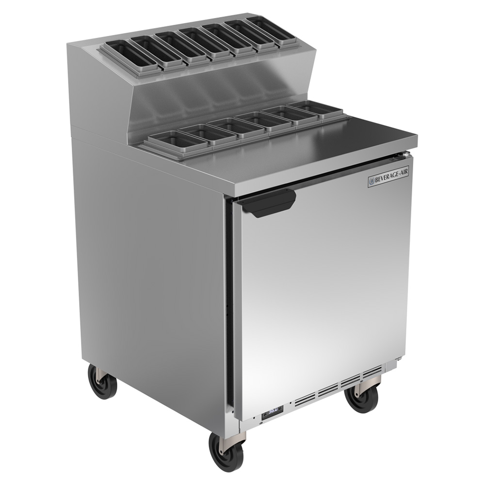 Beverage Air TPE27HC-6P-7R 27" Refrigerated Sandwich Topping Prep Table