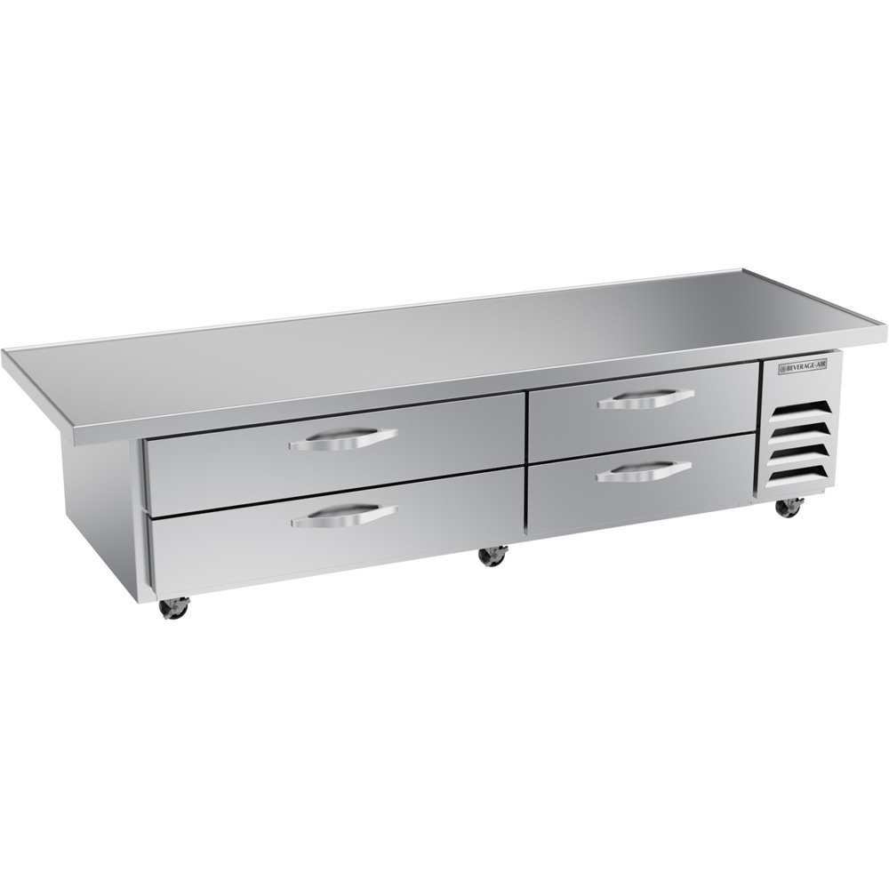 Beverage-Air WTFCS84HC-96 96" Four Drawer Freezer Chef Base w/ Extended Top - 17.46 Cu. Ft.