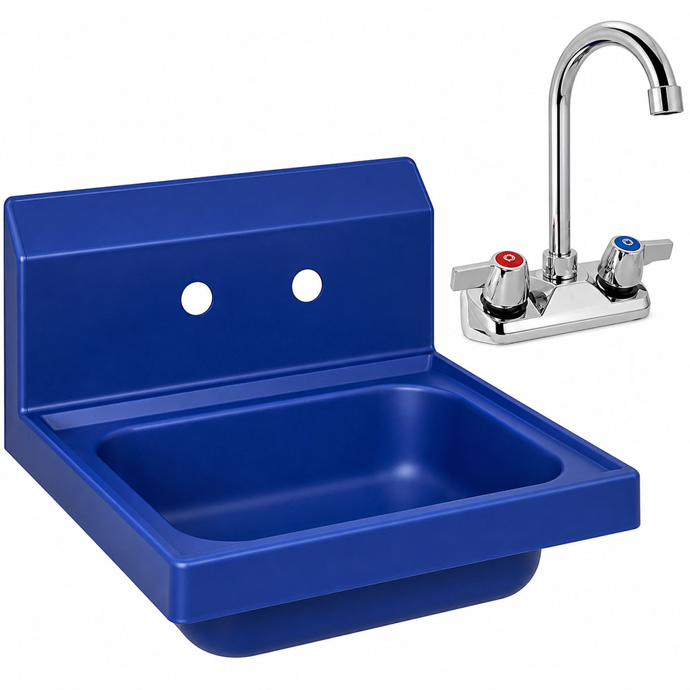 BK Resources APHS-W1410-BPG Antimicrobial Plastic Hand Sink With 3" Faucet