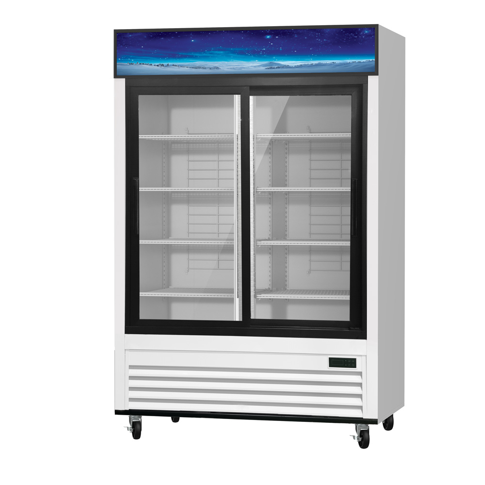 Blue Air BGM47SLW-HC 54.38" Two Glass Door Merchandiser Refrigerator, White