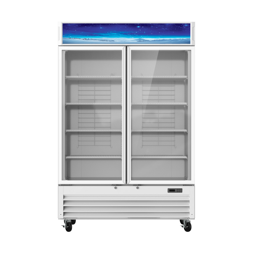Blue Air BGM49W-HC 54.25" Two Glass Door Merchandiser Refrigerator, White