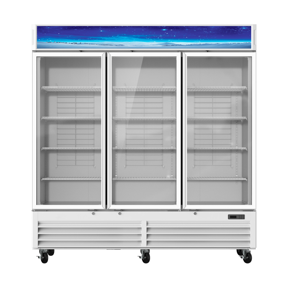 Blue Air BGM72W-HC 78" Three Glass Door Merchandiser Refrigerator, White