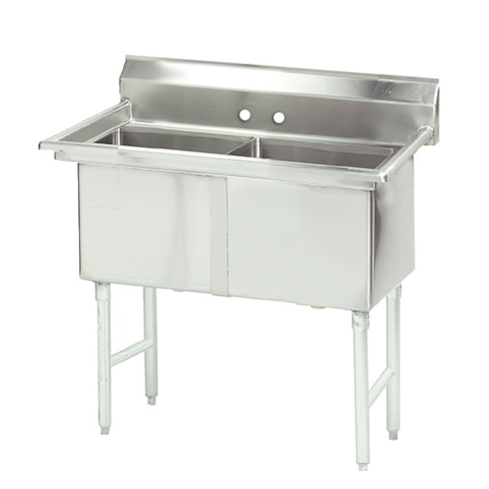Blue Air BS2-18-12/N Two Compartment Commercial Sink - 18"x18" Bowls