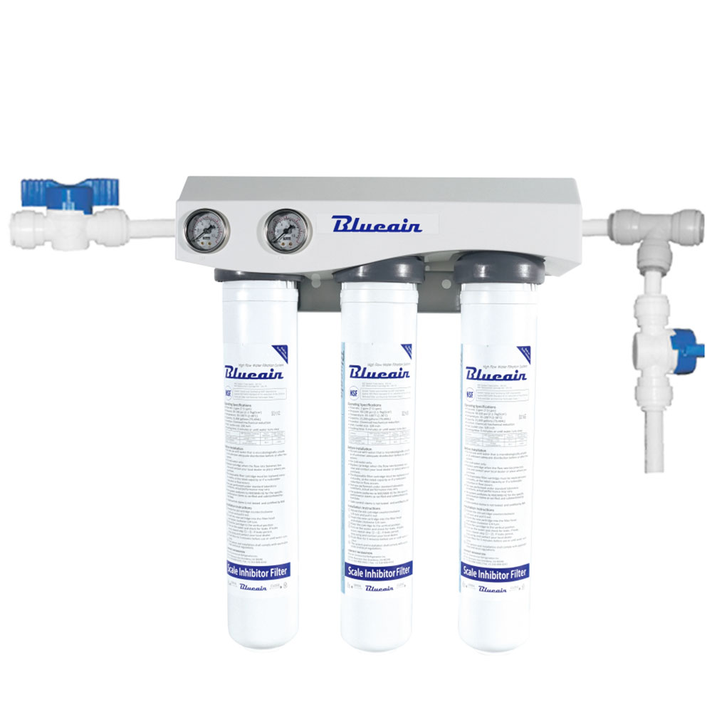 Blue Air DH-S3 Triple Filtration System with Water Pressure Gauge, (3) 2 GPM, Over 900 lbs.