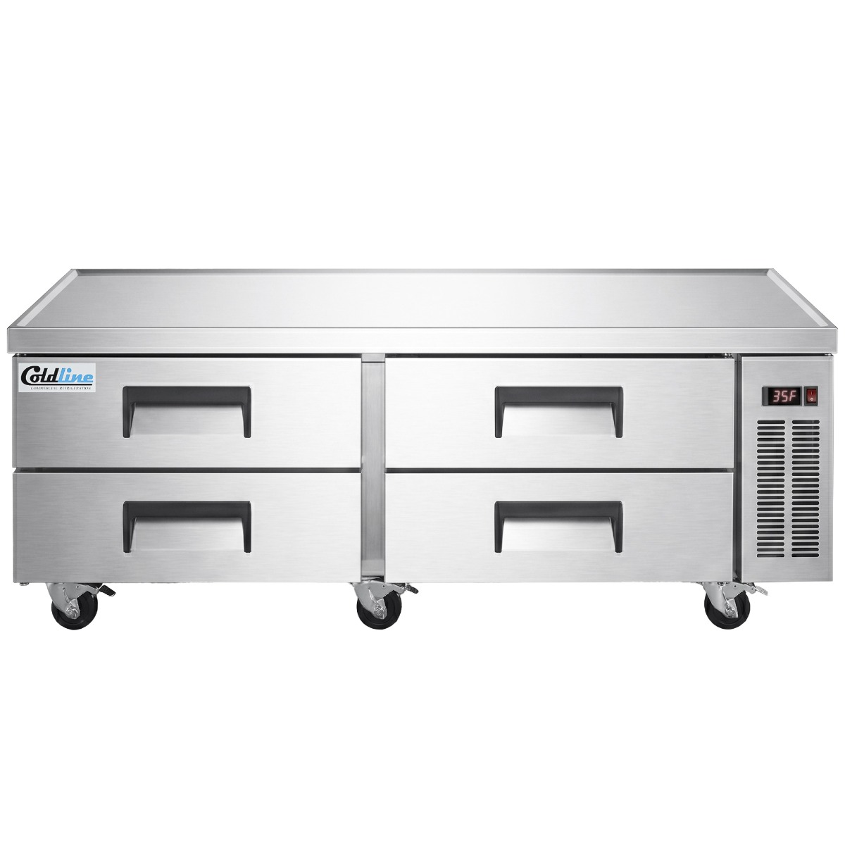 Coldline CB72 72" Four Drawer Refrigerated Chef Base Equipment Stand