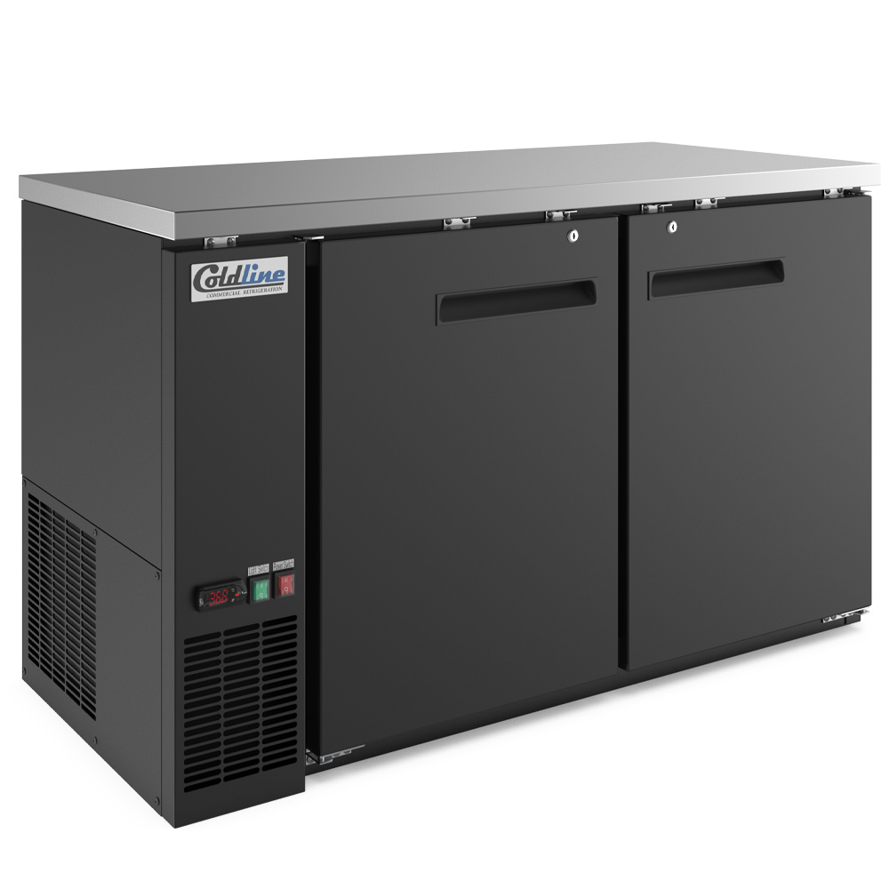 Coldline WBB-60 60" Swing Solid Door Back Bar Wine Cooler, Black