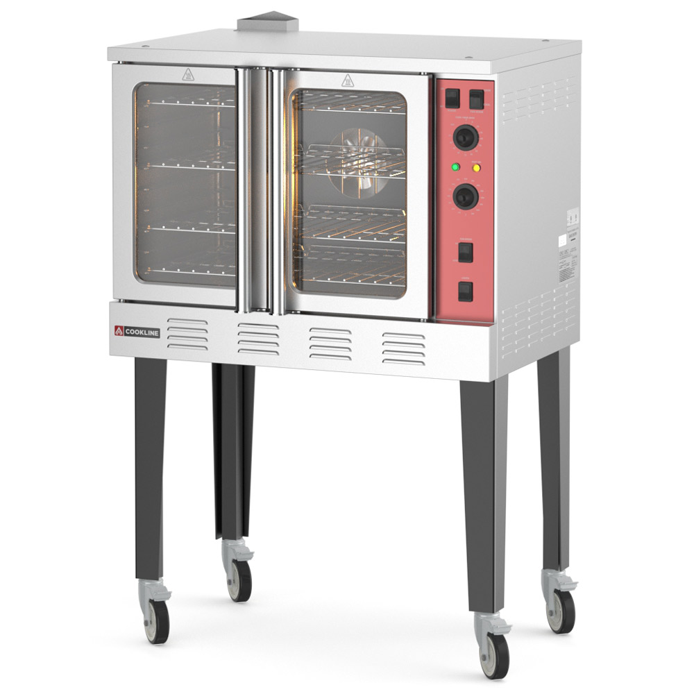 Cookline CC100-SGL Single Deck Full Size Gas Convection Oven with 4" Taller Interior - 54,000 BTU