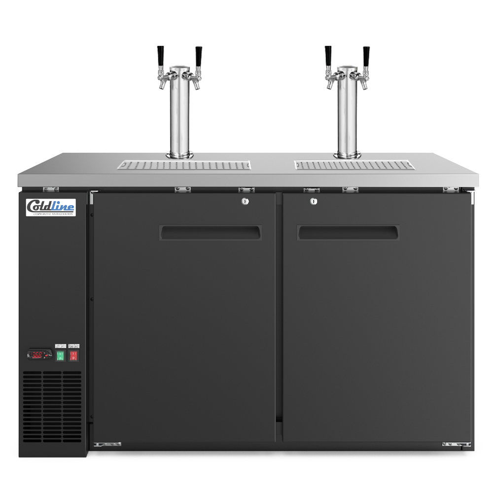 Coldline CDD-60 60" Black 4 Tap Refrigerated Direct Draw Beer Dispenser