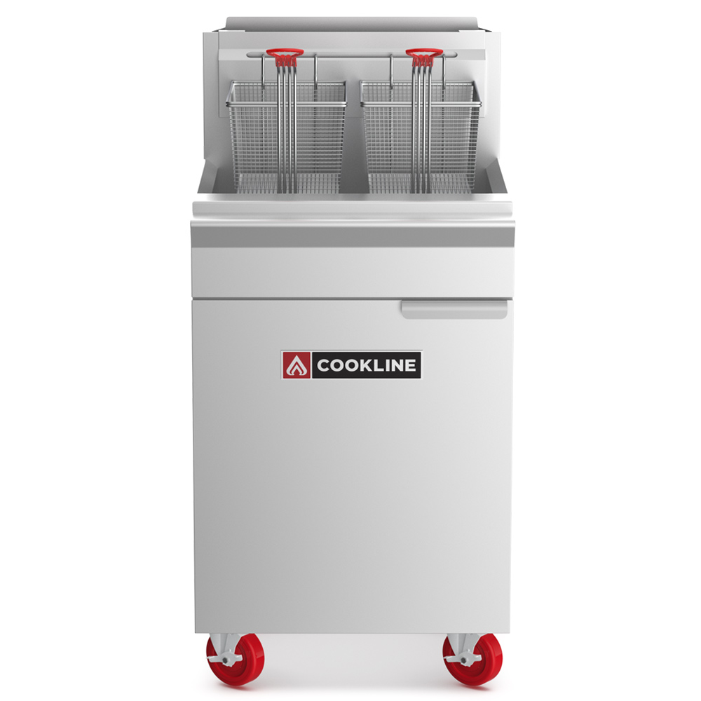 Cookline CF75-LP Commercial 75 lb Liquid Propane Deep Fryer - 150,000 BTU