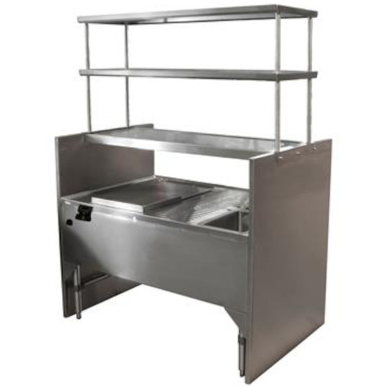 BK Resources CKTST-3554OS 54" Pass-Thru Cocktail Station with Overshelves