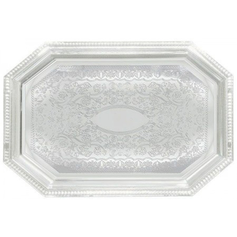 Winco CMT-14 Round Chrome Plated Serving Tray, 14"