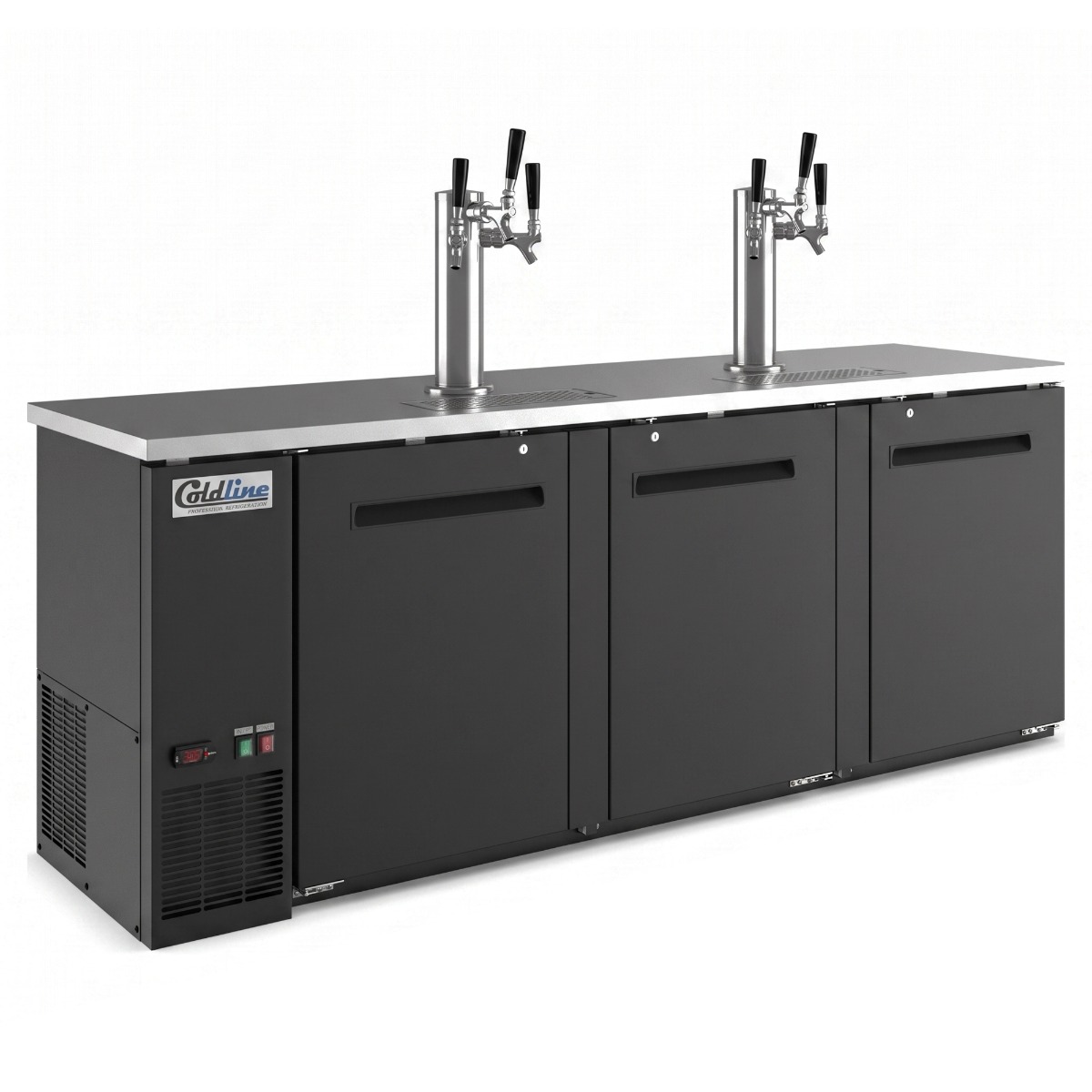 Coldline CDD-4-6T 90" Black 6 Tap Refrigerated Direct Draw Beer Dispenser