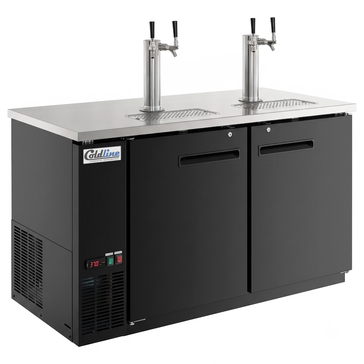 Coldline CDD-60 60" Black 4 Tap Refrigerated Direct Draw Beer Dispenser