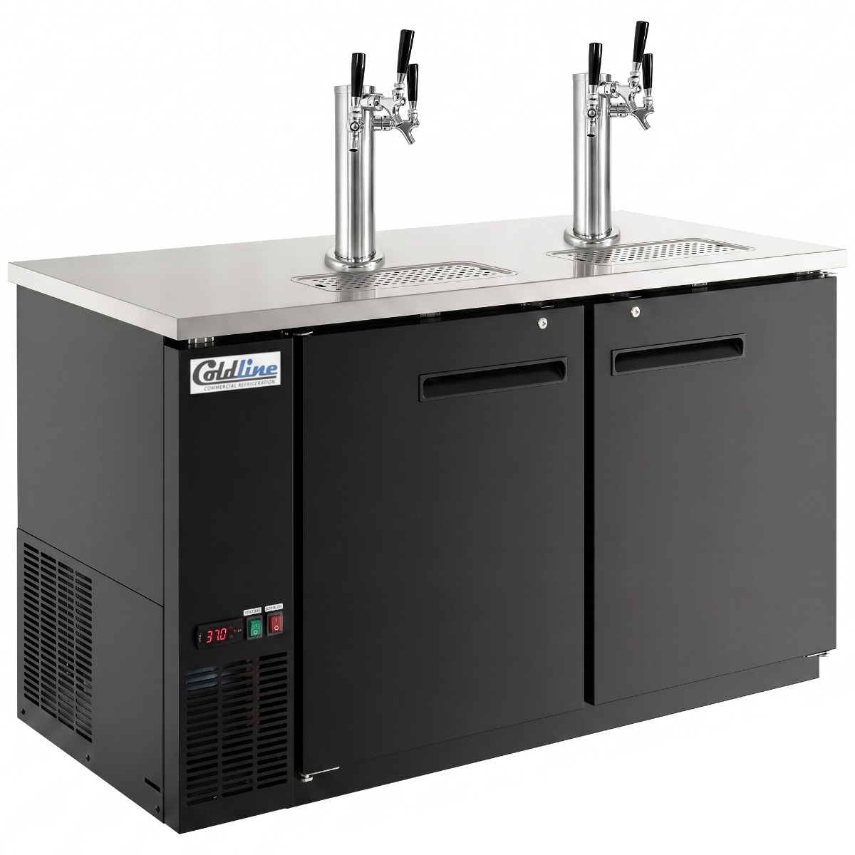 Coldline CDD-60-6T 60" Black 6 Tap Refrigerated Direct Draw Beer Dispenser