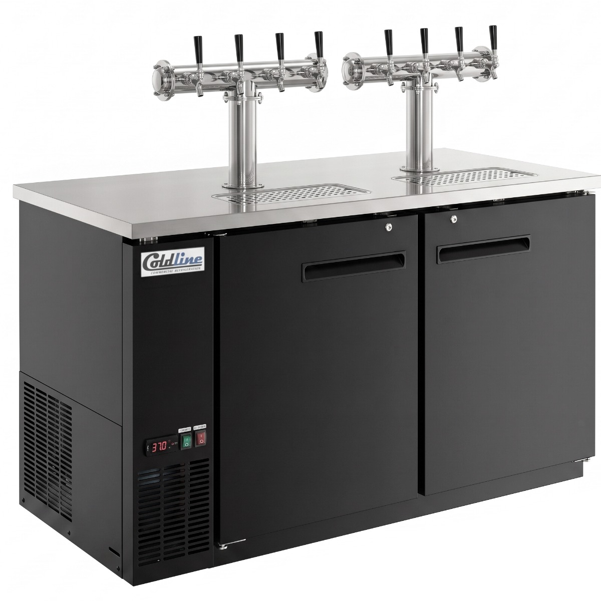 Coldline CDD-60-8T 60" Black 8 Tap Refrigerated Direct Draw Beer Dispenser