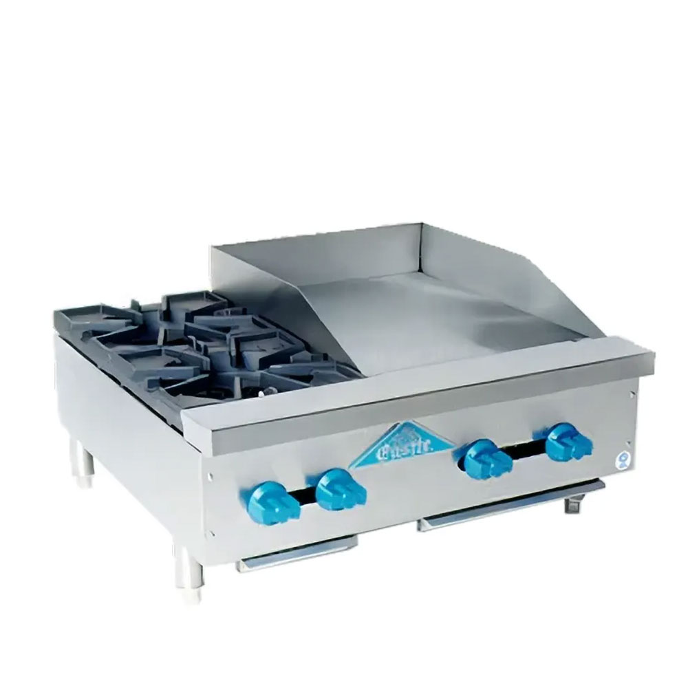 Comstock Castle FHP30-18-NG 30" Natural Gas Countertop Griddle/Hotplate Combo, Manual Control - 90,000 BTU