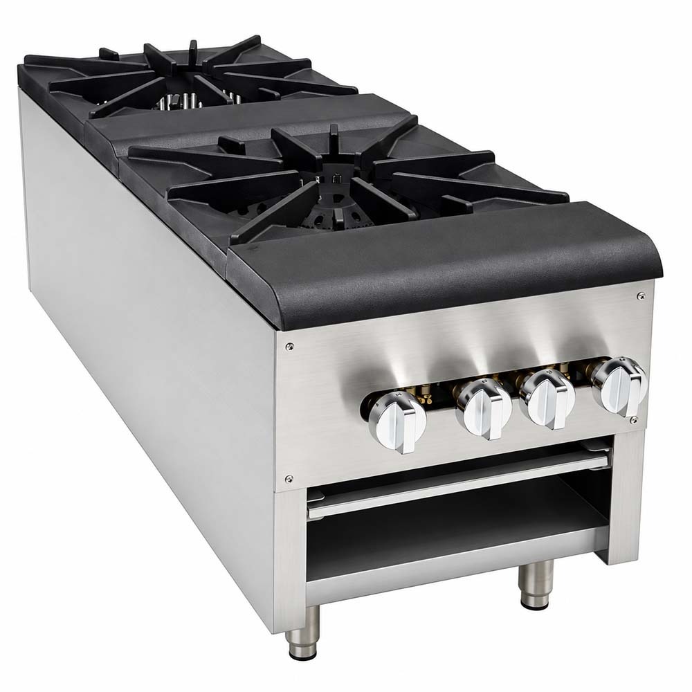 Cookline CSP2 Double 18" Burner Commercial Gas Stock Pot Range - 220,000 BTU