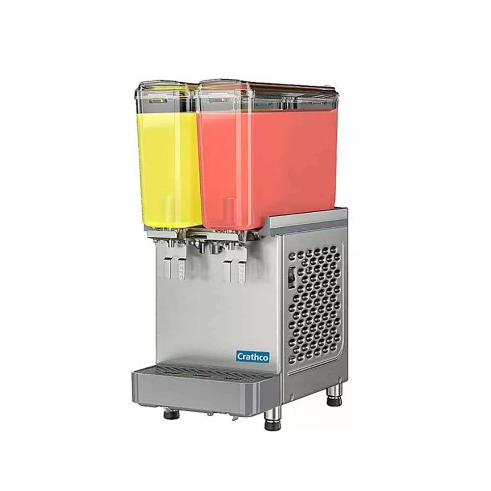 Crathco SR-2E-16 Classic Pro Bubbler Double 2.4 Gallon Bowl Mini Pre-Mix Cold Beverage Dispenser - 120V
