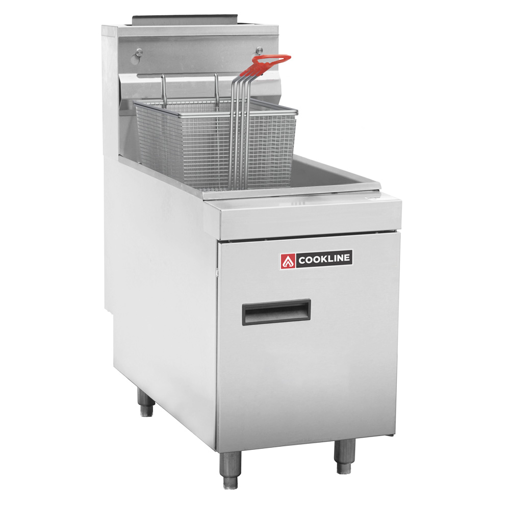 Cookline CTF2-LP Commercial 25 lb Liquid Propane Stainless Steel Countertop Fryer - 44,000 BTU